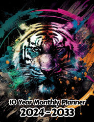 Title: Abstract Tiger 10 Year Monthly Planner v2: Large 120 Month Planner Gift For People Who Love Cats, Animal Lovers 8.5 x 11 Inches 242 Pages, Author: Designs By Sofia