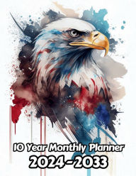 Title: Watercolor Bald Eagle 10 Year Monthly Planner v3: Large 120 Month Planner Gift For People Who Love Birds, Birds of Pray Lovers 8.5 x 11 Inches 242 Pages, Author: Designs By Sofia
