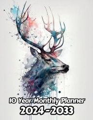 Title: Watercolor Stag 10 Year Monthly Planner: Large 120 Month Planner Gift For People Who Love Dear, Animal Lovers 8.5 x 11 Inches 242 Pages, Author: Designs By Sofia
