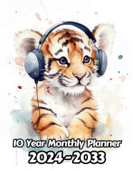 Title: Watercolor Tiger 10 Year Monthly Planner v3: Large 120 Month Planner Gift For People Who Love Cats, Animal Lovers 8.5 x 11 Inches 242 Pages, Author: Designs By Sofia