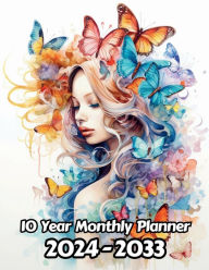 Title: Watercolor Butterflies 10 Year Monthly Planner v36: Large 120 Month Planner Gift For People Who Love Wildlife, Nature Lovers 8.5 x 11 Inches 242 Pages, Author: Designs By Sofia