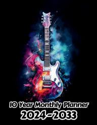 Title: Watercolor Electric Guitar 10 Year Monthly Planner v2: Large 120 Month Planner Gift For People Who Love Music, Instrument Lovers 8.5 x 11 Inches 242 Pages, Author: Designs By Sofia