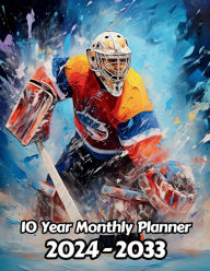 Title: Oil Painted Ice Hockey 10 Year Monthly Planner v1: Large 120 Month Planner Gift For People Who Love Goaltenders, Winter Sport Lovers 8.5 x 11 Inches 242 Pages, Author: Designs By Sofia