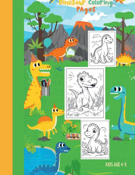 Dinosaur Coloring Book: Dinosaur Coloring Pages