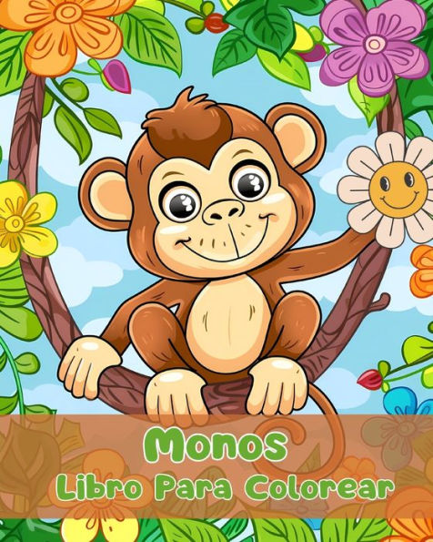 Libro Para Colorear de Monos: Pï¿½ginas Simples Monos Niï¿½os 1 a 3 Aï¿½os