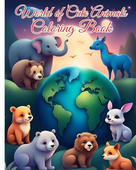 World of Cute Animals Coloring Book: Easy-to-Color Pages Featuring Farm Animals, Jungle Wildlife and More!