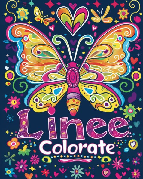 Linee colorate: Linee e Colori - Attivitï¿½ rilassante di colorazione di farfalle per bambini