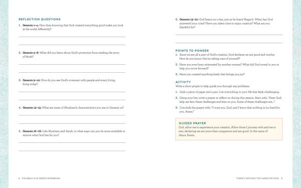 The Bible 52 Weeks Workbook: A Yearlong Study for Women