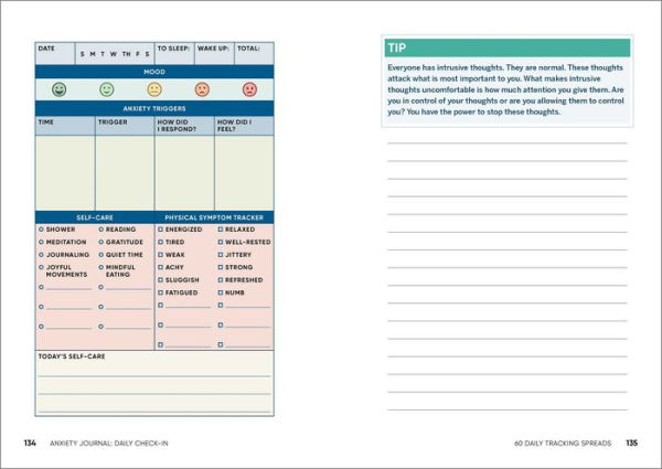 Anxiety Journal: Daily Check-In: 60 Days of Reflection Space to Track, Understand, and Manage Your Anxiety