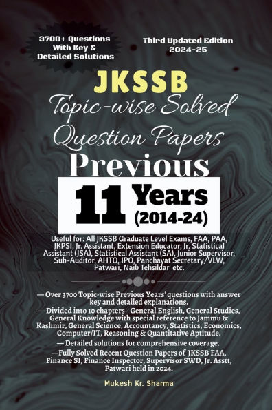 JKSSB Topic-wise Solved Question Papers: Previous 9 Years' (2014-22)