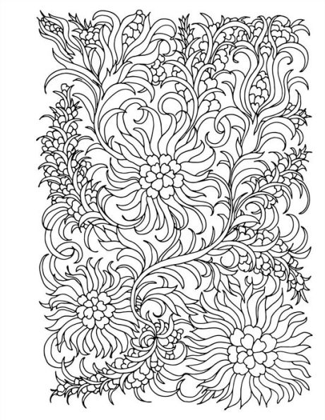 Stress Relief Flower Coloring Book for Adults - by Callisto Publishing  (Paperback)