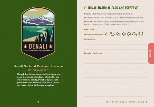 Journey to the 63 U.S. National Parks: A Journal to Plan, Record, and Remember Your Adventures