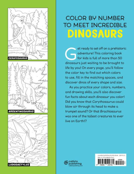 Dinosaur Color by Number for Kids: Creative Coloring Fun with over 50 Activities