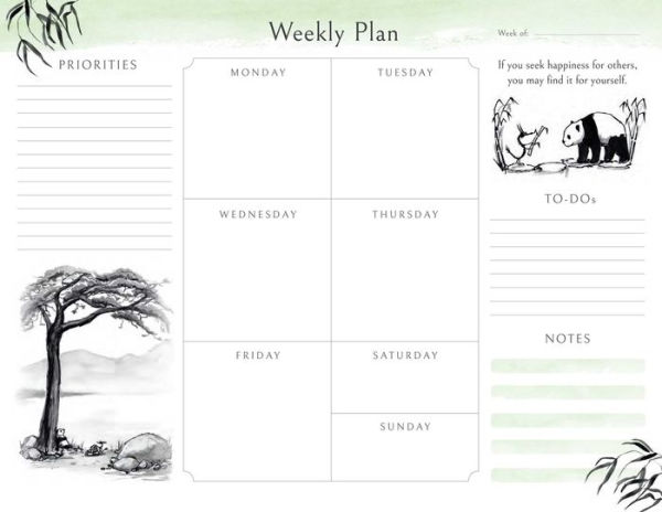 Big Panda and Tiny Dragon Weekly Planner Notepad