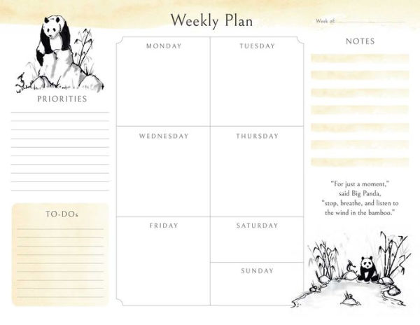 Big Panda and Tiny Dragon Weekly Planner Notepad