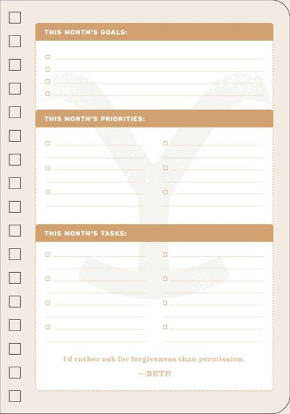 2025 Yellowstone: The Dutton Ranch 13-Month Weekly Planner