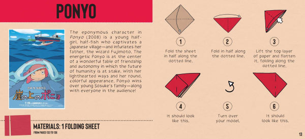 Studio Ghibli Origami: Unofficial Papercraft Projects to Create Totoro, Ponyo, Jiji, and more!