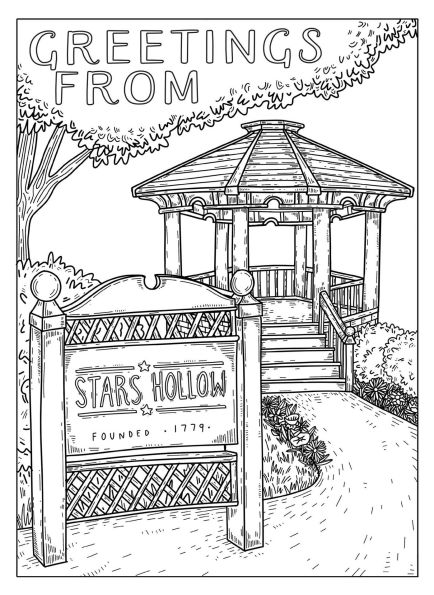 Gilmore Girls: Greetings from Stars Hollow: An Official Postcard Coloring Book