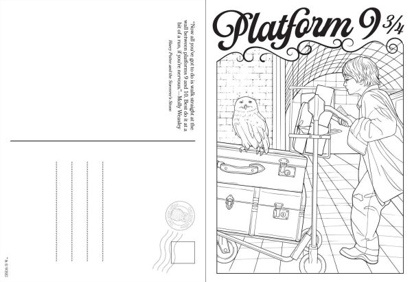 Harry Potter: Greetings from Hogwarts, Hogsmeade, and Beyond!: An Official Postcard Coloring Book