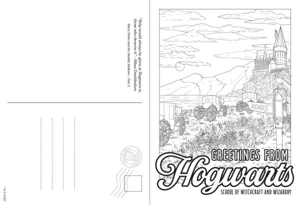 Harry Potter: Greetings from Hogwarts, Hogsmeade, and Beyond!: An Official Postcard Coloring Book
