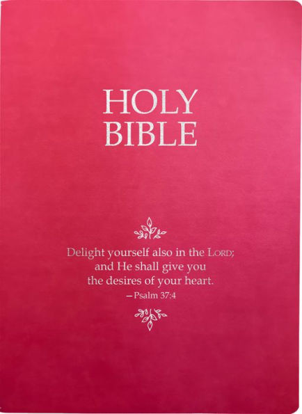 KJVER Holy Bible, Delight Yourself In The Lord Life Verse Edition, Large Print, Berry Ultrasoft: (King James Version Easy Read, Red Letter, Pink, Psalm 37:4)