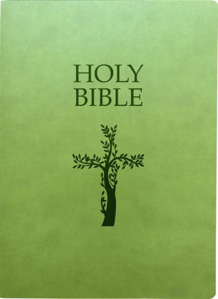 KJVER Holy Bible, Cross Design, Large Print, Olive Ultrasoft: (King James Version Easy Read, Red Letter, Green)