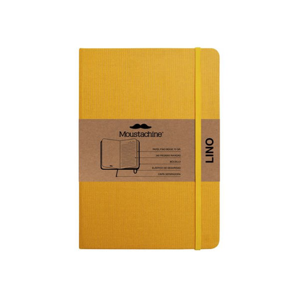 Moustachine Classic Linen Medium SunFlower Yellow Ruled Hardcover