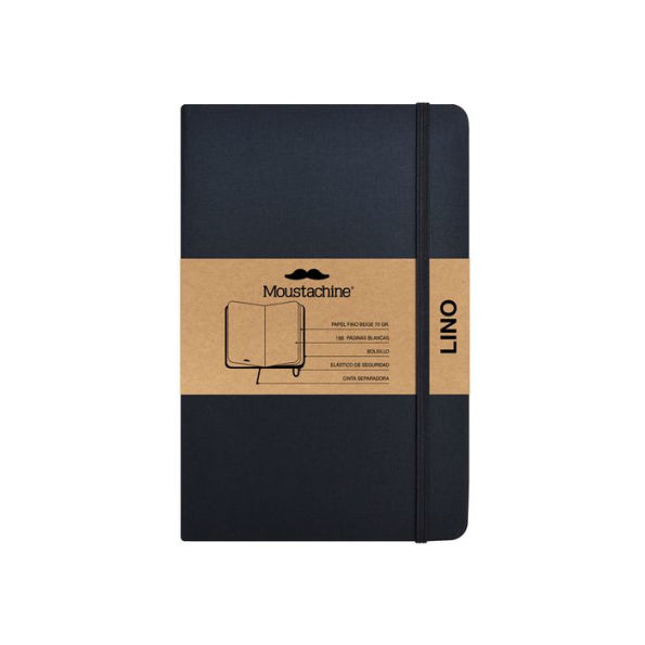 Moustachine Classic Linen Pocket Black Blank Hardcover