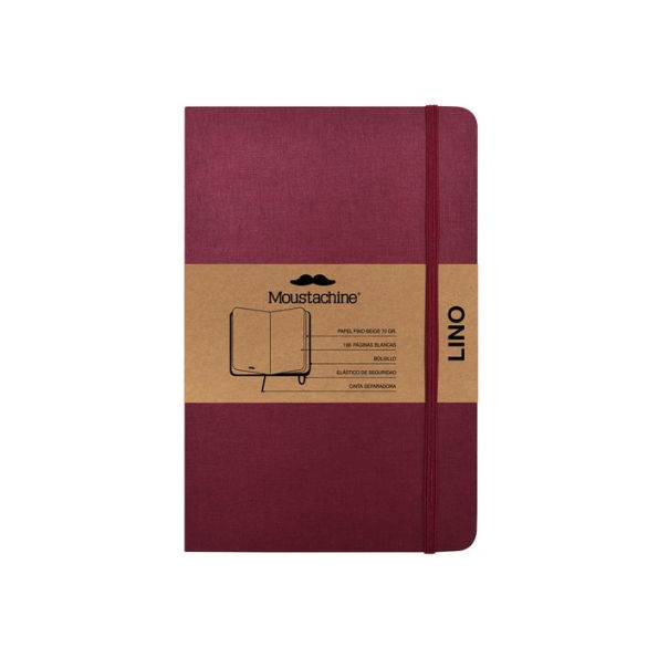 Moustachine Classic Linen Pocket Burgundy Blank Hardcover