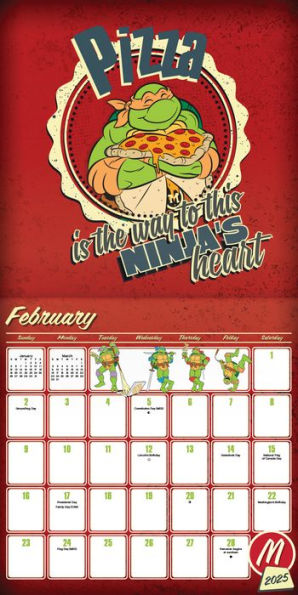 2025 Teenage Mutant Ninja Turtles Wall Calendar