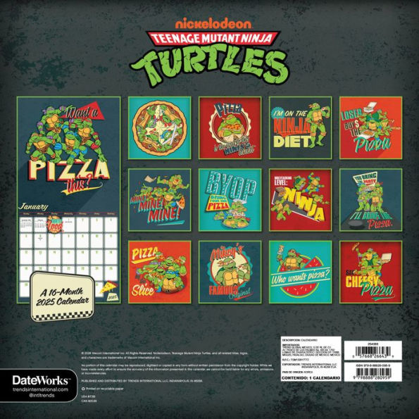 2025 Teenage Mutant Ninja Turtles Wall Calendar