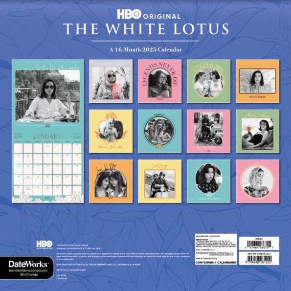 2025 White Lotus Wall Calendar