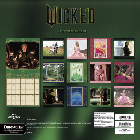 2025 Wicked Movie Wall Calendar