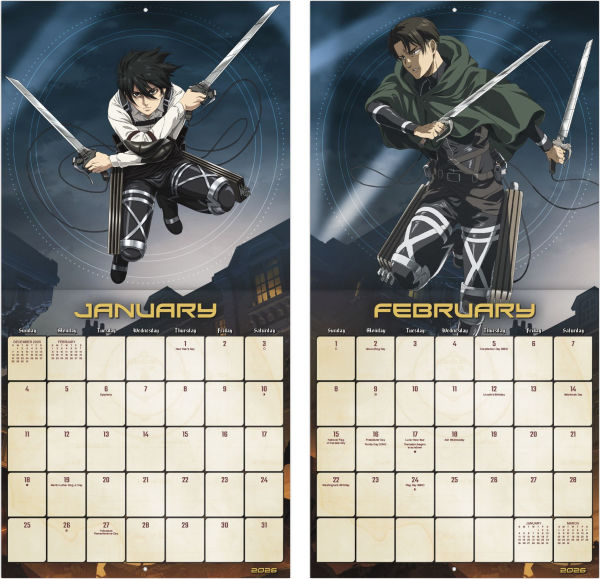 2026 Attack on Titan Wall Calendar