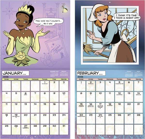 2026 Disney Princess Wall Calendar