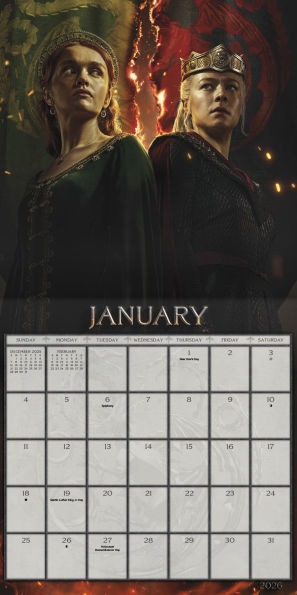 2026 House of Dragon Wall Calendar
