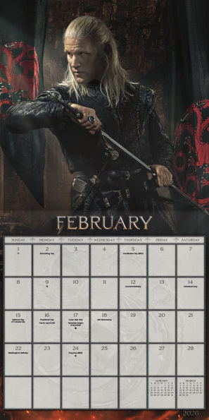 2026 House of Dragon Wall Calendar