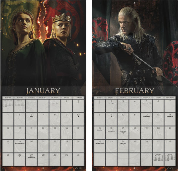 2026 House of Dragon Wall Calendar