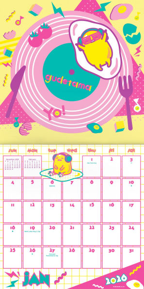 2026 Gudetama Wall Calendar