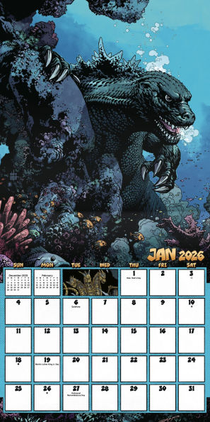 2026 Godzilla Wall Calendar
