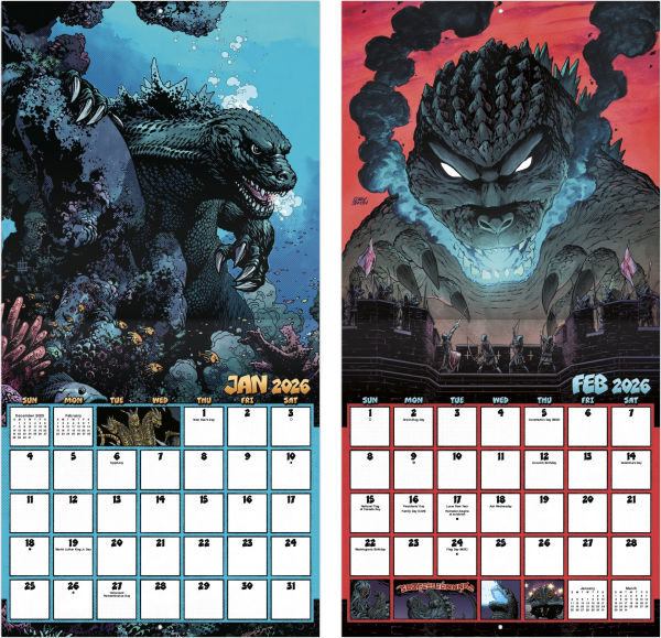 2026 Godzilla Wall Calendar