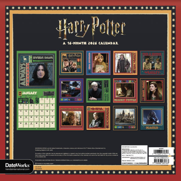 2026 Harry Potter Wall Calendar