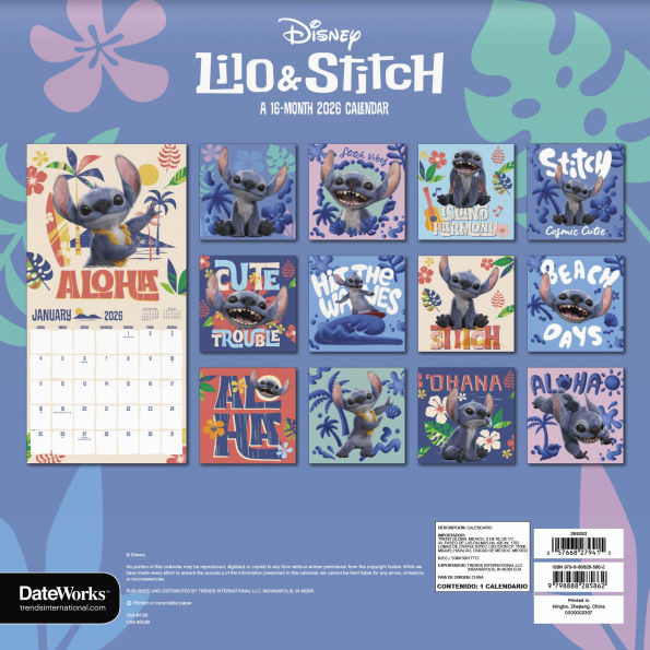 2026 Lilo & Stitch Wall Calendar