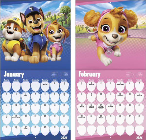 2026 Paw Patrol Wall Calendar