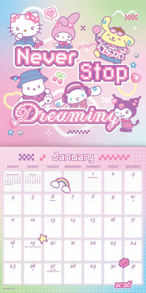 2026 Hello Kitty & Friends Wall Calendar