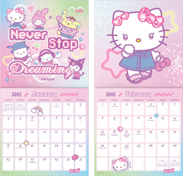 2026 Hello Kitty & Friends Wall Calendar