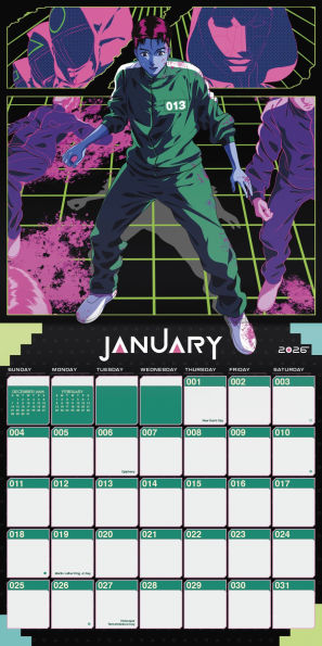 2026 Squid Game Wall Calendar