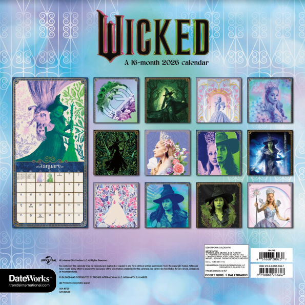 2026 Wicked 2 Wall Calendar