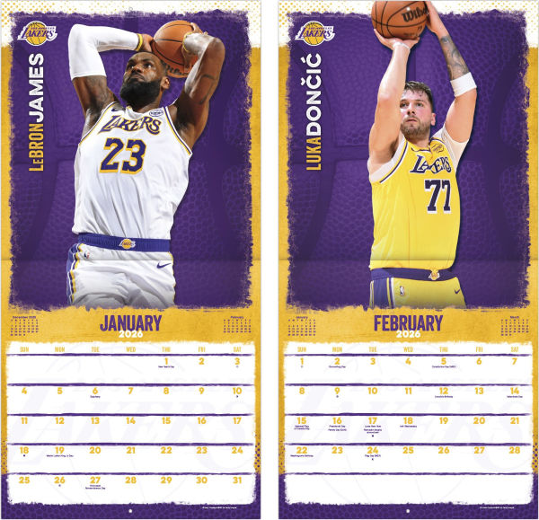 2026 NBA Los Angeles Lakers Wall Calendar