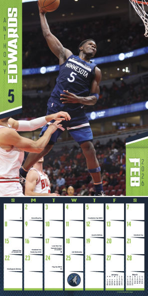 2026 NBA Dunks Wall Calendar